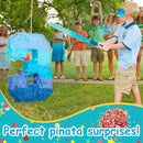 Sratte Number 1 2 3 4 5 6 7 8 9 Piñata with Stick Blindfold Confetti, Gradient Blue Piñata for Kids Boys Girls Birthday Party Anniversary Decorations Supplies(Number 3) by TinyTreasures Baby Boutique