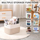 Storage Baskets for Organizing, Woven Cotton Rope Basket for Storage Books, Baby Organizing Baskets, Toy Storage Basket, 15"x11"x9.5", 3 Packs, Off White & Brown by TinyTreasures Baby Boutique