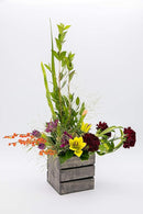 Wood Planter Box with Wine Crate Styled, 5 Inch Square, Rustic Barn Wood, Plastic Liner, Wedding Flowers Holder, Home and Venue Decor, (5x5 Wine Crate Set of 4) by GreenHaven Gardens