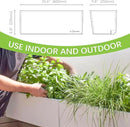 Glowpear Self Watering Planter Box - 23.6", White - UV Stable, Scalable Wall Mounts Plant Pot with Water Gauge, Indoor Outdoor for Vegetables, Flowers, Herbs, and Succulents, Gardening by CozyNest Decor