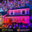 Christmas Icicle Lights Outdoor, 66ft 640 LED Icicle Lights for Outside with 8 Modes Timers, Waterproof Plug in Twinkle String Light for House Eave Patio Party Holiday Decorations, Purple Orange by GreenHaven Gardens