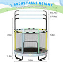 LAMERGE 55" 7-in-1 Round Trampoline for Kids Boys & Girls Ages 1-8, Indoor & Outdoor Trampoline for Fun, Adjustable Height Handrail ＆ Enclosed Safety Net ＆ Durable Designs for Toddlers Children by TinyTreasures Baby Boutique