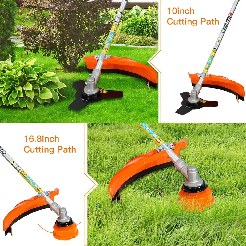 Gas Trimmer Weed Eater 52cc 2-Stroke,6 in 1 Multi-Functional Petrol Trimmer Hedge Trimmer Pole Saw Trimmer for Quick Weed Grass Cleaning Crop Seed Soil Protection Tools, photo 3 of 5