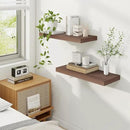 Fun Memories 24 Inch Floating Shelves for Wall, 9 Inch Deep Walnut Rustic Wood Wall Mounted Shelves for Bathroom, Kitchen, Living Room, Set of 2 by CozyNest Decor