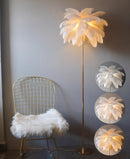 Luxury Ostrich Feather Floor Lamp, 160cm Tall Modern Standing Light with 58+ Extra-Full 45cm Lengthened Feathers by EP Designlab LLC