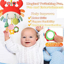 Car Seat Toys for Babies 0–12 Months, Hanging Infant Plush Rattle Toy with Mirror & Crinkle Clip-On Activity Toy for Car Seat, Stroller, Crib & Play Gym Baby Gift for Boys & Girls by TinyTreasures Baby Boutique
