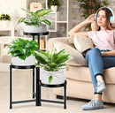 Plant Stand indoor outdoor - 3 Tier black Tall Metal Flower Pot Holder Potted Display Rack - Heavy Duty Corner Plant Shelf for Patio Garden Balcony Living Room Bedroom by GreenHaven Gardens