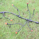Adjustable Drip Irrigation System for Garden,Lawn Patio, Raised Beds - Automatic Irrigation Kits and Drip Emitters with 1/2" and 1/4" Irrigation Tubing (49FT + 49FT)