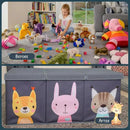 Extra Large Toy Storage Organizer with Lid - Sturdy, Collapsible Toy Chest Storage Box with Cute Design - Toys Bin with Dividers for Kids, Boys, Girls, Nursery, Bedroom, Play room 37"x16"x14" by CozyNest Decor
