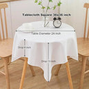 sancua Small Square Tablecloth 36 x 36 Inch White (Fits 20-30 Inch Tables), Stain and Wrinkle Resistant Washable Fabric Table Cloth for Dining Party Table Cover for Nightstand End Bedside Tables by CozyNest Decor