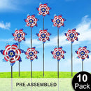 BATTIFE 10 Packs Patriotic Sparkly Reflective Pinwheels for Yard and Garden, American Flags Blinding Birds Pin Wheel Scare Birds & Animal Away, Wind Spinner for 4th of July by GreenHaven Gardens