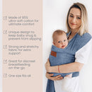 Baby Wrap Carrier - Premium Cotton Baby Carrier Wrap for Newborn to Toddler- Infant Carrier- Baby Holder One Size Fits All with Front Pocket (Grey) by Max&so by TinyTreasures Baby Boutique
