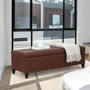 Joveco 51 Inch Storage Ottoman Bench,Tufted Leather Storage Bench for Bedroom (51”,Brown) by CozyNest Decor