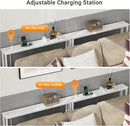 ELYKEN 2 Pack 5.9" Narrow Console Sofa Table with Power Outlets, 5.9" Dx39.4 Wx31.1 H Long Couch Table with Metal Frame and Charge Station with 6.5’ Extension Cord, White by CozyNest Decor