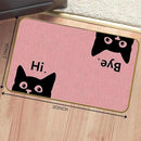 Mingnei Hi Bye Cat Welcome Doormat - Funny Black Cat Lover Floor Mat for Home Kitchen Entrance, 30x17 Pink by CozyNest Decor