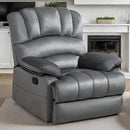 Luxlen Manual Recliner Chair, Reclining Chair with Overstuffed Armrest and Backrest, Living Room Single Sofa Recliners,Light Grey by CozyNest Decor