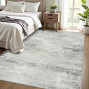 5x7 Area Rugs for Lliving Room Bedroom, Abstract Washable Rugs with Non-Slip Backing, Stain Resistant Thin Carpet for Dorm Dining Room Table Nursery Indoor Home Office-Gray by TinyTreasures Baby Boutique
