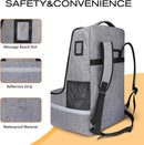 Car Seat Travel Bag for Airplane,Infant Seat Travel Bag with Shoulder Strap,Padded Car Seats Backpack with Reflective Stripes,Large Carseat Carrier Bag Travel Car Seat Cover,Grey by TinyTreasures Baby Boutique