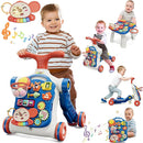 QDRAGON 5 in 1 Push Walkers for Baby Boys, Toddler Learning to Walk, Sit to Stand Walker, Early Learning Push Toy for Infant 12+ Months, Navy Blue by TinyTreasures Baby Boutique