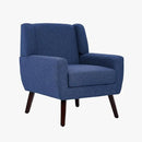 UIXE Accent Chairs Set of 2, Fabric Upholstered Armchair for Living Room, Comfy Arm Chair Single Sofa Bedroom Side Reading Seat - Flax Blue by CozyNest Decor