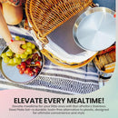 Children's 304 Stainless Steel Four (4) Piece Plate Set, 21 cm, Matte Finish, Plates for Kids, Toxin Free Stainless Steel Dinnerware Set, Non-Divided Plates, 100% BPA Free by TinyTreasures Baby Boutique