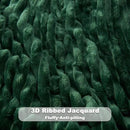 NEWCOSPLAY Super Soft Twin Blanket Dark Green Premium Silky Flannel Fleece 3D Ribbed Jacquard Lightweight Bed Blanket All Season Use (Dark Green Ribbed, Twin(60"x80")) by CozyNest Decor