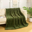 YUSOKI Luxury 3D Bubble Throw Blanket 2lb,All Ages,Home Decoration, (Olive Green,50 * 60inches) by CozyNest Decor