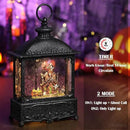 Halloween Snow Globe Lantern Ghost Snow Globe Halloween Decorations for Home Haunted House Pumpkin Ghost Tree Crow Rip Dancing Bats with Timer, USB and Battery Powered 12 inch by CozyNest Decor
