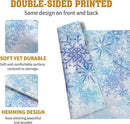 Blue Snowflake Winter Placemats Set of 4 Xmas Snow Place Mat Merry Christmas Linen Fabric Table Mats Washable Heat Resistant Placemat for Farmhouse Kitchen Dining Party Decoration by CozyNest Decor