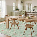 Wonnitar Green Area Rug for Living Room, Floral Bow 8x10 Washable Rug, Ultra-Thin Non Shedding Soft Boho Carpet for Bedroom Dining Room Playroom Dorm, Light Green by TinyTreasures Baby Boutique
