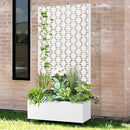 Raised Garden Bed with Trellis and Wheels,73"x35"x16" Metal Raised Garden Bed,White Squared Metal Planter with Climbing Trellis for Vines & Vegetables by GreenHaven Gardens
