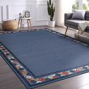 Beverly Rug Outdoor Rug 8x10 Modern Bordered Area Rugs for Indoor and Outdoor Patio Easy to Clean Non Shedding Living Room Porch Garden Washable Outside Carpet (8 x 10 Blue) by CozyNest Decor