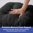 Chair Cushions, Foam Dining Chair Cushions, Tufted Indoor Chair Pads, 16.5” x 16.5” x 3.5”, Set of 2, Black by CozyNest Decor