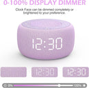 Buffbee Sound Machine & Alarm Clock 2-in-1, 0-100% Clock Face Brightness, Bottom Colored Light, Sleep Timer, Precise 30-Level Volume White Noise Machine, Digital Alarm Clocks for Bedrooms - Purple by TinyTreasures Baby Boutique