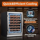 Ca'Lefort 24 Inch Wine Fridge, 54 Bottle Wine Cooler Refrigerator, 40-65°F Wine Refrigerator Glass Door, 3 LED Wine Fridge, Built-in or Freestanding Wine Fridge for Home/Bar/Kitchen (5.65 cu.ft) by CozyNest Decor
