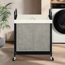 STO STO Laundry Hamper 2 Section, 100L Rolling Laundry Sorter Cart with Removable and Washable Liner Bag, Rolling Clothes Hamper with Metal Handle for Laundry Room and Bedroom by CozyNest Decor