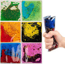 Art3d 6”x6” Square Sensory Fidget Liquid Motion Tiles for Kids, Toddler, Teens - Interactive Soft Gel Liquid Play Mats for Home, Schools, Playrooms, Multi-Pack of 6 Tiles by TinyTreasures Baby Boutique