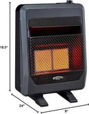 B20TNIR-BB Ventless Natural Gas Infrared Space Heater with Thermostat Control for Home & Office, 20000 BTU, Heats Up to 950 Sq. Ft., Includes Wall Mount, Base Feet, and Blower, Black by CozyNest Decor