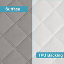 NTBAY 2 Pack Waterproof Mini Crib Mattress Protector, Quilted 24"x38" Fitted Mattress Cover - Machine Washable - Soft and Breathable Baby Mattress Pad Sheet for Mini Crib and Baby Playards, Smoke Grey by TinyTreasures Baby Boutique