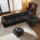 HOOOWOOO Modular Sectional Sofa,5 Pieces Sectional Couches for Living Room,131X66 L Shaped Cloud Couch Set(Black Velvet Corduroy) by CozyNest Decor