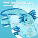 MOREJMTT Crochet Kit for Beginners, Crochet Animal Kits,Crocheting Kit for Starters, Learn to Crochet with Step-by-Step Video Tutorials, Beginner Crochet Kit for Adults(1 Pack Axolotl) by TinyTreasures Baby Boutique