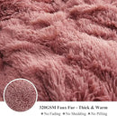 XeGe Plush Faux Fur Throw, Dusty Pink Luxurious 50x60 Shaggy Furry Blanket, Fluffy Microfiber Velvet Couch Throw, Ultra Soft Warm Fuzzy Lap Blanket for Sofa Bed Chair Car Office, Dusty Pink by CozyNest Decor