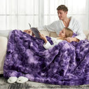 Cozy Bliss Faux Fur Throw Blanket for Couch, Fuzzy Soft Plush Thick Bubble Blanket for Sofa Bedroom Living Room, 60 * 80 Inches Tie-dye Purple by CozyNest Decor