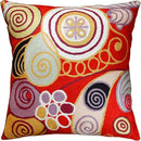 Hilma Al Klint Red Pillow Cover Modern Red Pillowcase Abstract Chair Cushion Accent Throw Pillowsham Mid Century Chair Cushions Hand Embroidered Wool Size 18x18 by CozyNest Decor