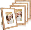 8x10 Picture Frame Set of 4, 8 x 10 Wood Photo Frames with Mat for 5x7, Natural Wooden Frame with Real Glass Cover for Wall and Tabletop Display,Brown by CozyNest Decor