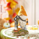 TERESA'S COLLECTIONS Fall Decor, Fall Gnomes Decor, Autumn Garden Gnomes Pumping Water with Solar Lights, Waterproof Resin Outdoor Fall Decor, Fall Gifts Outdoor/Indoor,9" by CozyNest Decor