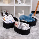 Shelf Storage Baskets for Organizing|Cute Basket for Closet&Blanket Storage|Small Woven Baskets to Store Toys,Books,etc.-13x8.66x5.11’’ Cotton Rope,Stylish,Oval 3 Packs Black by TinyTreasures Baby Boutique