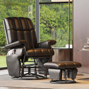 JIASTING 360° Swivel Recliner Chair with Ottoman & Double Side Pockets, Nursing Glider Rocking Recliner Chair, Gliding Chair for Nursery, Living Room, Office, Bedroom, Metal Frame (Black 1) by TinyTreasures Baby Boutique