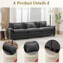 URRED Modular Sectional Sofa Comfy Cloud Couch, Modern Velvet Sofa Sleeper Deep Seat Couches with Ottoman/Pillows for Living Room (Dark Gray, 117'') by CozyNest Decor