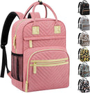 Baby Diaper Bag Backpack Tote for Women Large Capacity with Insulated Pockets Multifunctional Waterproof Diaper Bags For Baby Girl Boy Mama Maternity Travel Bag Pink by TinyTreasures Baby Boutique